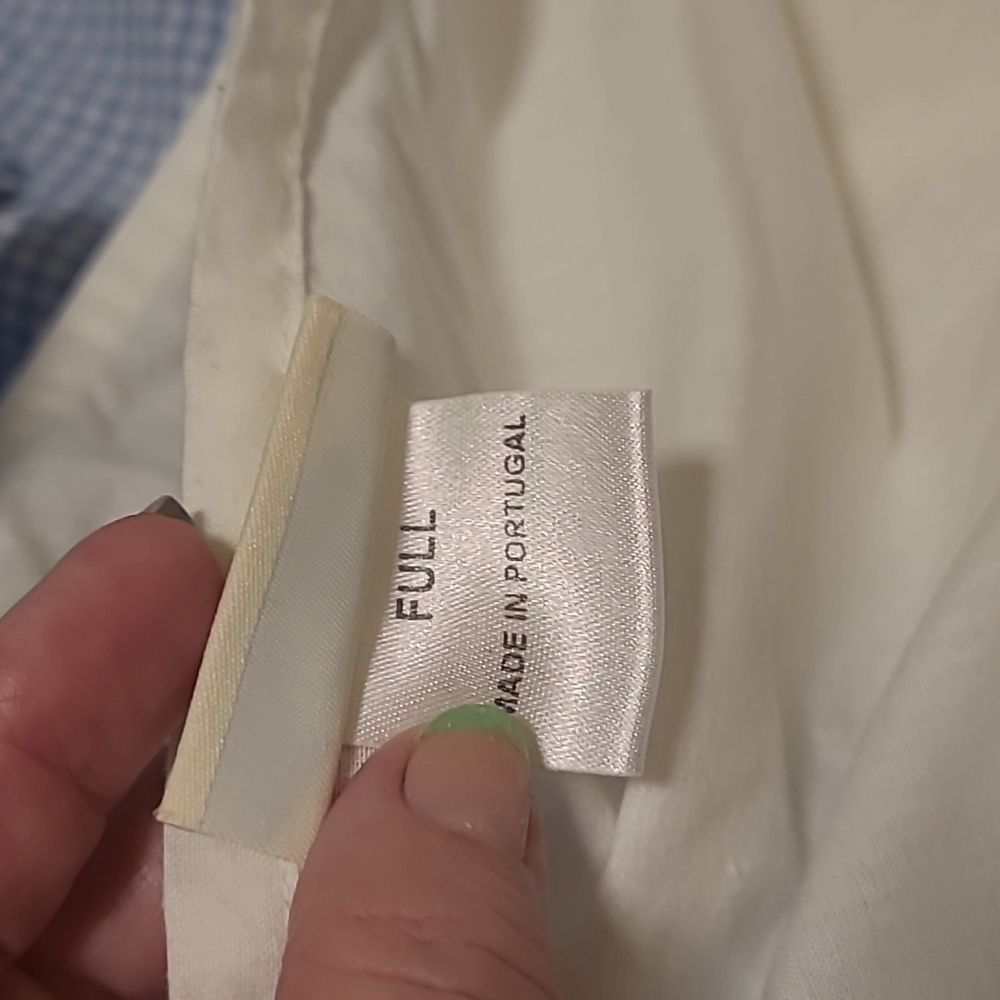 Pottery Barn Kids Blue and White Gingham Full Bed Skirt W/13" Ruffle - Picture 2 of 4